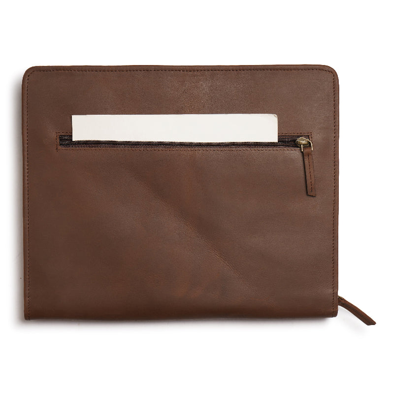 leather file folder brown color