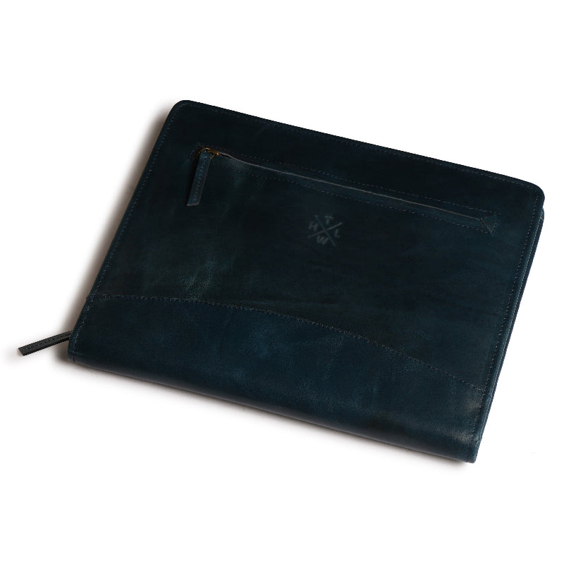 Blue color leather file folder