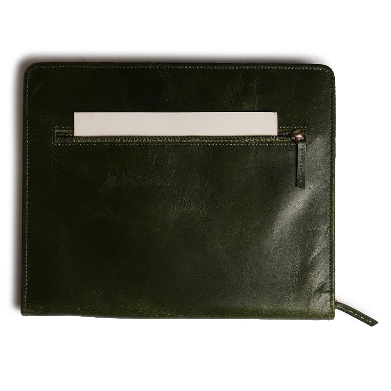 Leather green folder file back
