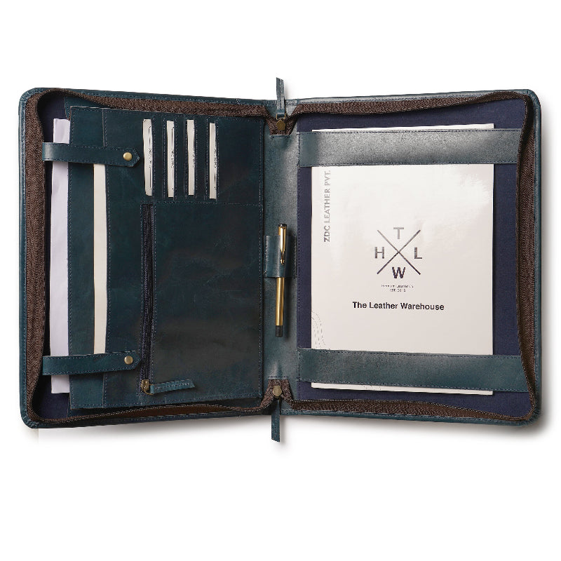 leather document file folder