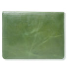 Green leather pouch on a white background