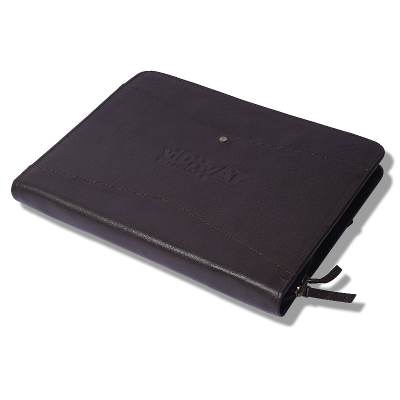 leather file folder with zipper​