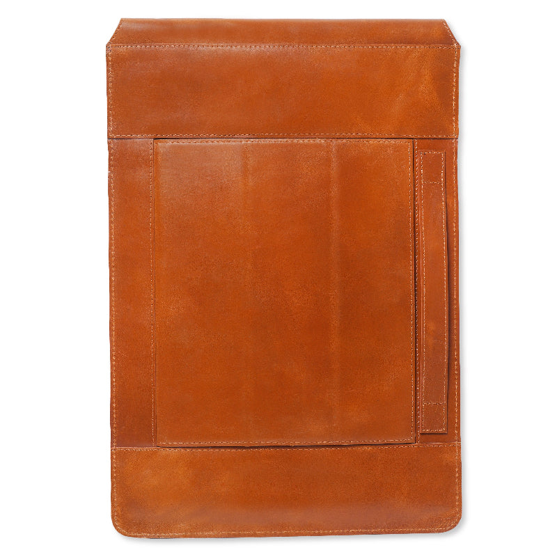 Brown leather sleeve on a white background