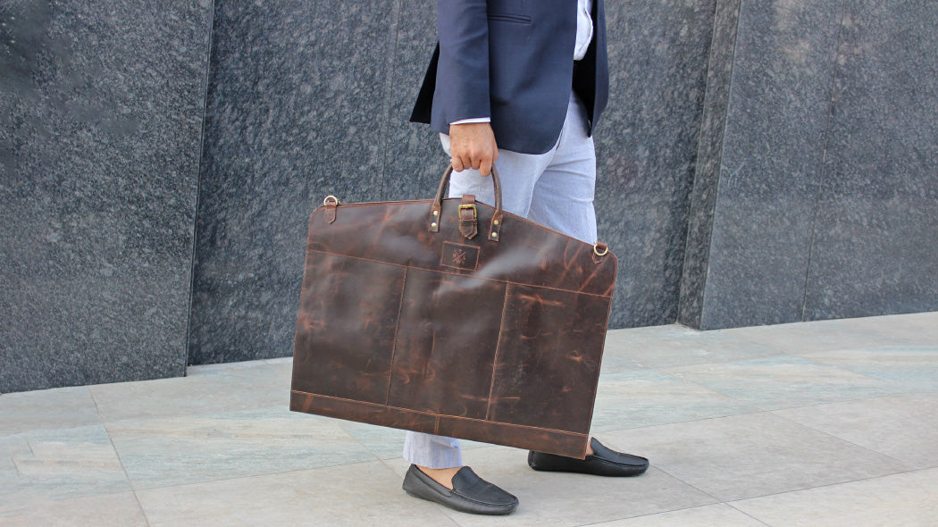 leather garment cover bag
