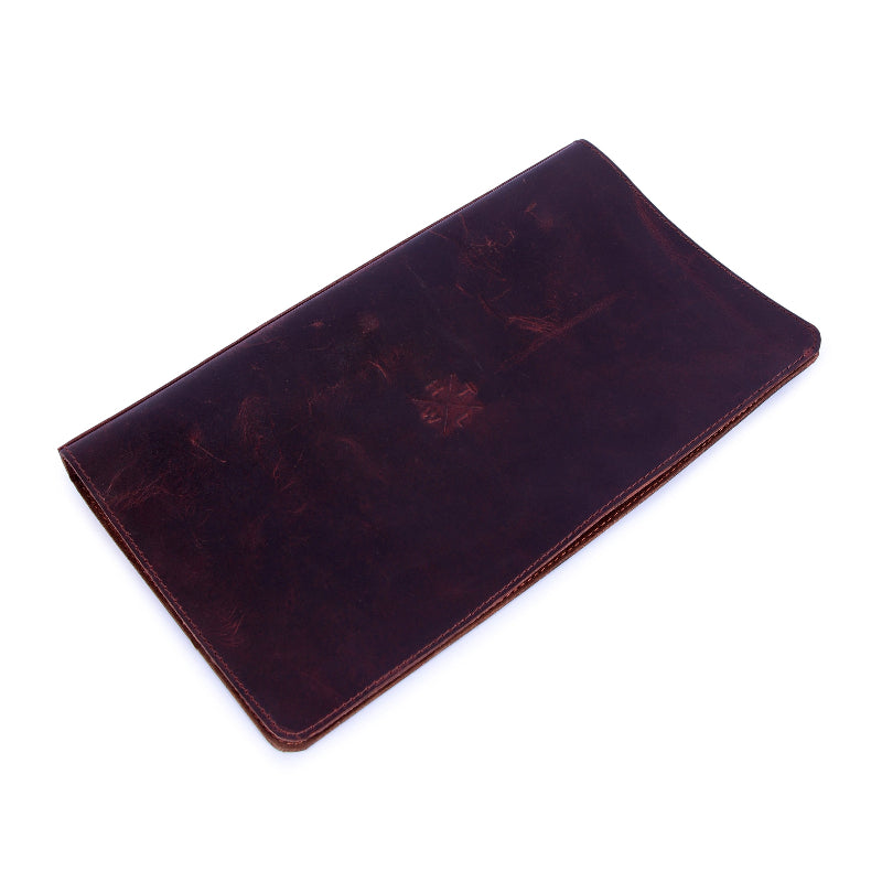 Brown leather wallet on a white background
