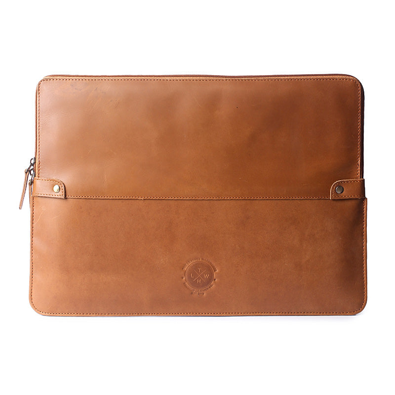 Personalised MacBook Pro Case – Leather Sleeve Rust 14 Inches Tan Only Name The Leather Warehouse