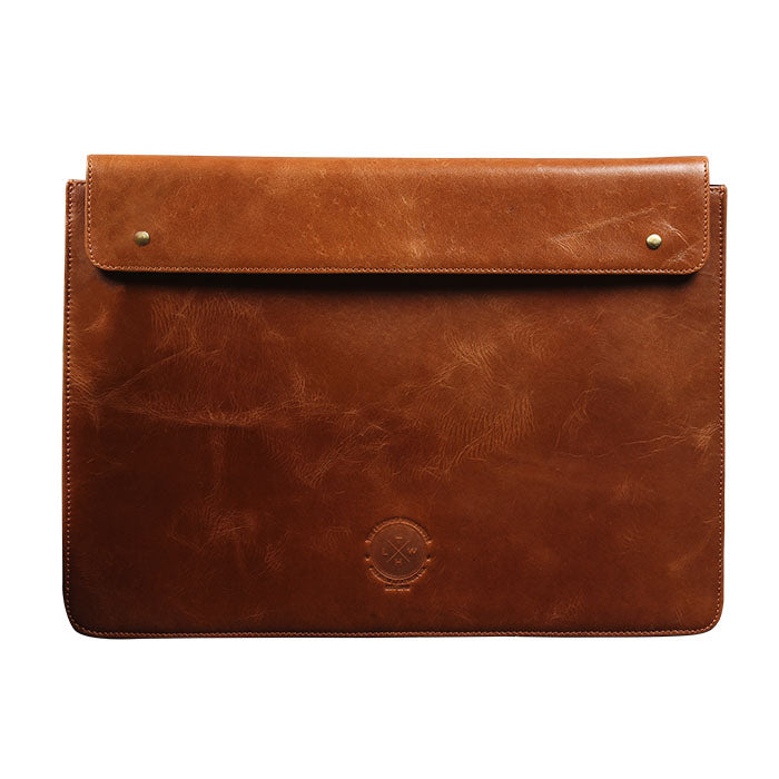Snap Leather Sleeve 002 15 Inch Crunch Tan Logo - Main Image