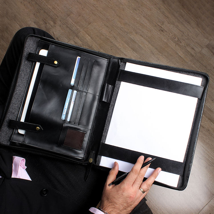 leather conference file folder
