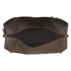 Brown leather bag on a white background