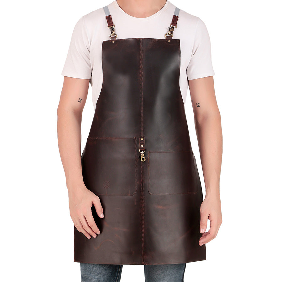 Apron Leather | Custom Salon Apron with Logo - The Leather Apron Leather | Custom Salon Apron with Logo - The Leather