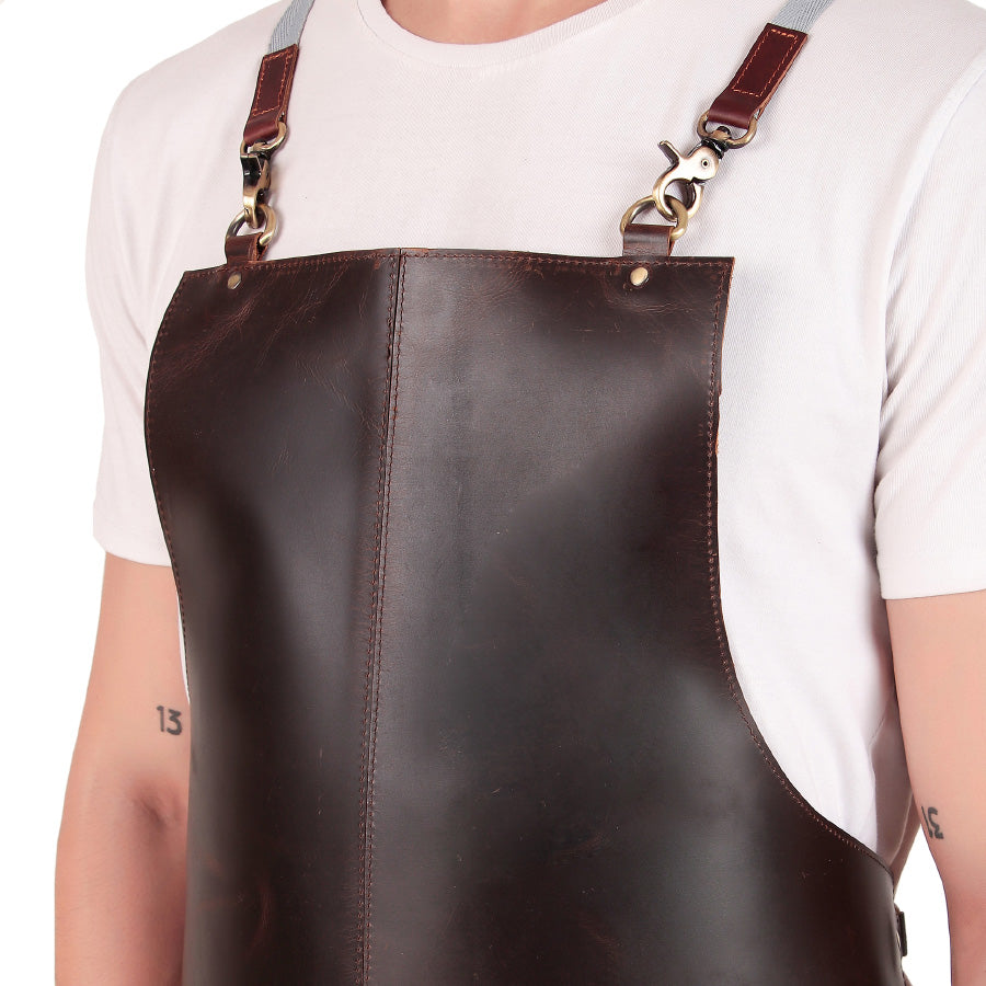 Apron Leather | Custom Salon Apron with Logo - The Leather Apron Leather | Custom Salon Apron with Logo - The Leather