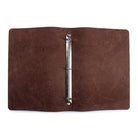 Handmade A4 leather menu folder with velvet lining