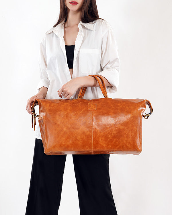 leather duffle weekender bag