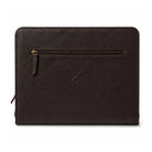 black leather document file folder