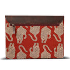laptop sleeve tiger pattern on a red background
