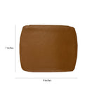 Brown leather Barber kit with dimensions indicated on a white background