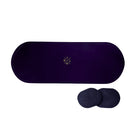 Navy blue eye placemat with two additional coaster on a white background