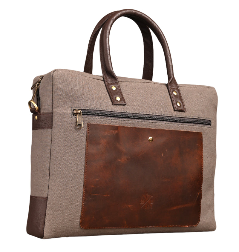 Urban Grey Canvas Laptop Bag
