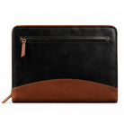 Executive A4 Leather Folder in two-tone black and tan leather