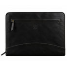 Executive A4 Leather Folder in black leather with front zip pocket