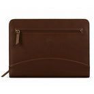 Executive A4 Leather Folder in dark brown leather with embossed logo