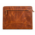 Executive A4 Leather Folder in distressed tan leather with zip pocket