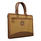 side canvas leather file folder